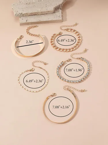 Vista 12 de Long tiantian Pulsera de oro gruesa para mujer, pulseras de oro delicadas, pulseras para mujer, pulseras apilables de eslabones de cadena