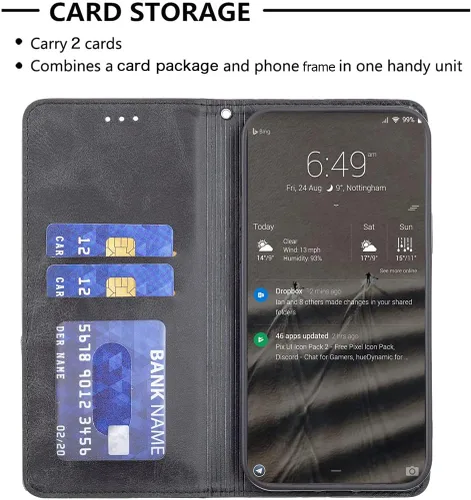 Vista 3 de jioeuinly ATT Motivate 2 - Funda compatible con ATT Motivate 2, funda con soporte abatible y cierre magnético DJS