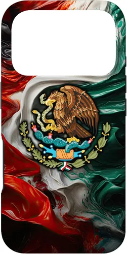 Vista 30 de Funda para iPhone 17 con diseño de bandera mexicana ahumada del orgullo de México del Cinco de Mayo