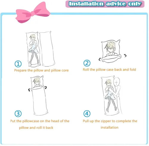 Vista 4 de Dakimakura Faruzan - Funda de almohada corporal de doble cara de tamaño real para esposas o maridos Dakimakura Otaku