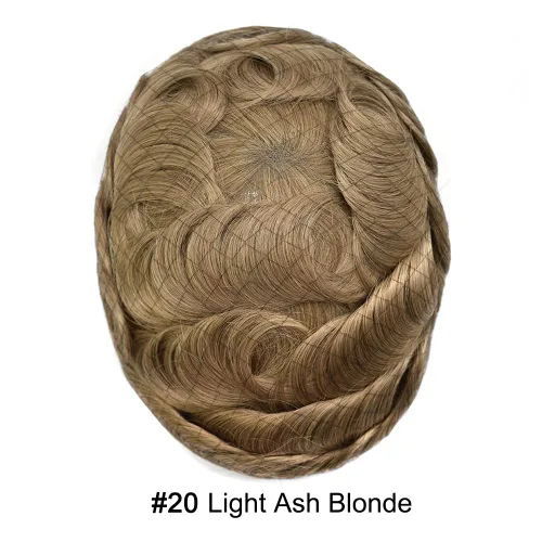 Vista 262 de Toupee para hombre 100% cabello humano real tupé para hombres 0.004 in piel de poliuretano para hombre, sistema de reemplazo de piezas de pelo