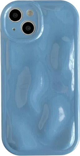 Vista 15 de Caseative Funda para iPhone 13, color negro Suavidad de la galjanoplastia de cromo del patrón de la burbuja del meteorito de la onda