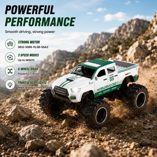 Vista 29 de 1:64 Mini RC Crawler Car, camión de control remoto de aleación con control de aplicación, controlador de 2.4 GHz, 3 modos de velocidad, luces LED
