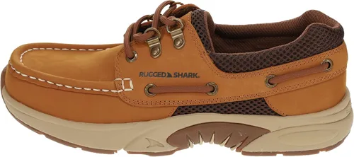 Vista 2 de Rugged Shark Atlantic Classic - Zapatos náuticos casuales para hombre con soporte acolchado, marrón cobre, tallas 8-13 para hombre
