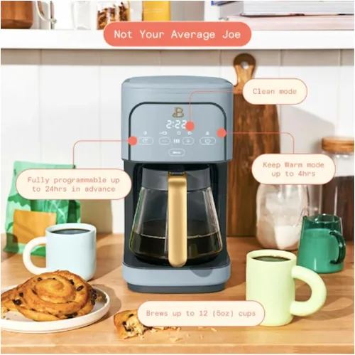 Vista 5 de Beautiful Cafetera de goteo programable de 12 tazas de Drew Barrymore (azul aciano)