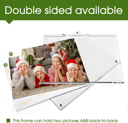 Vista 4 de SYNTRIFIC Paquete de 10 Marcos de Fotos Magnéticos, Marco de Acrílico 8X10 Marco de Fotos Doble Cara, Marco de Fotos Premium de Acrílico Magnético