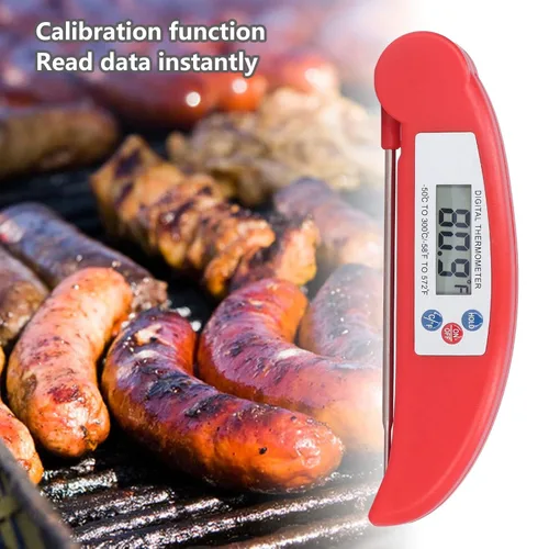 Vista 3 de Termómetro de alimentos, termómetro de carne ampliamente utilizado con función de calibración de apagado automático con sonda plegable para cocina
