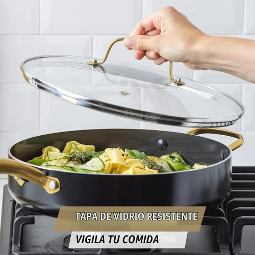 Vista 9 de Blue Diamond Sartén antiadherente de cerámica con infusión de diamante de 5 Negro