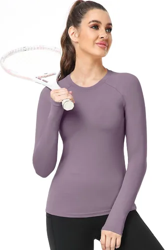 Vista 7 de CADMUS Camisa de manga larga para correr de secado rápido para mujer, camisas de entrenamiento