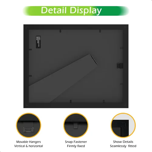 Vista 3 de FrameWorks - Paquete de 2 - Marcos clásicos de madera para documentos y diplomas de 8.5 x 11 pulgadas con vidrio templado - Negro