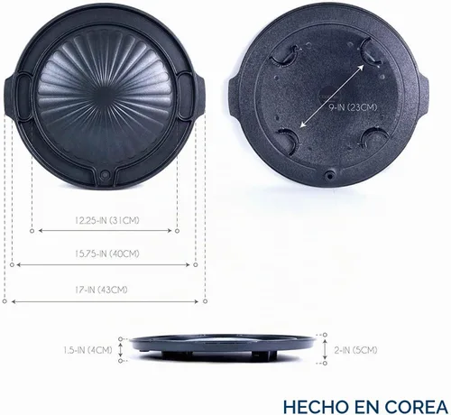 Vista 4 de COOKKING - Master Grill Pan, Sartén tradicional coreana para barbacoa - Estufa antiadherente para interiores y exteriores, sin humo, de aluminio