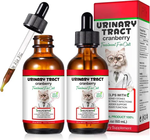 Vista 4 de Salud del tracto urinario felino, remedio para la infección urinaria del gato, suplemento herbario natural de 2 onzas líquidas, apoyo al cuidado