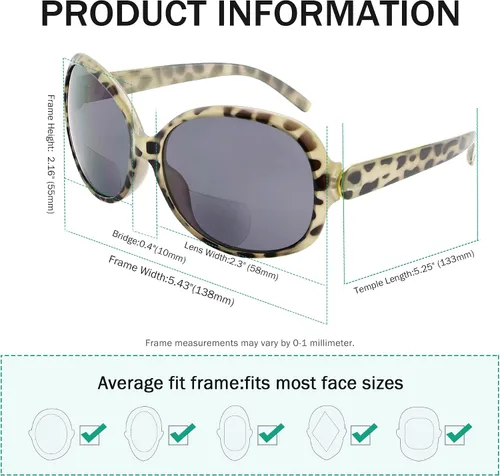 Vista 3 de Eyekepper Gafas de sol bifocales para mujer, lentes de sol para lectura de sol de gran