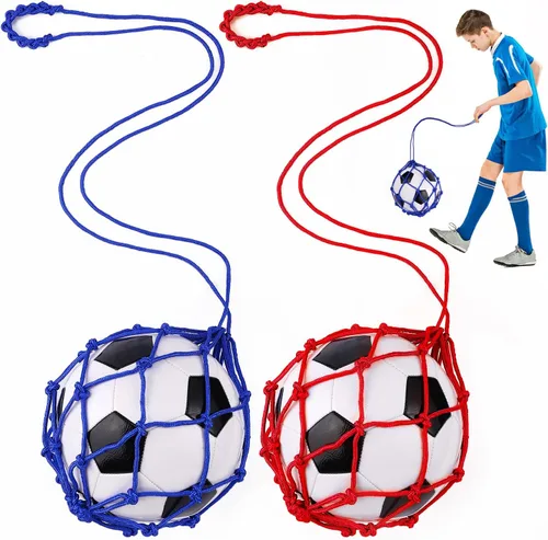 Vista 9 de TOBWOLF Football Kick Trainer, Soccer Return Trainer Net Fits Ball Size 3, 4, 5, Hands-Free Soccer Kick Throw Training Aid