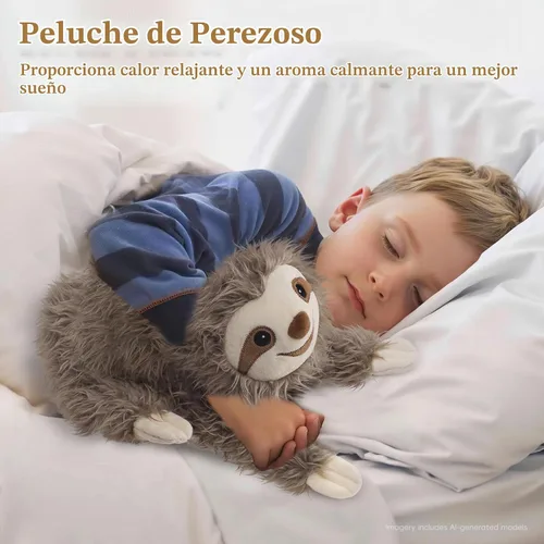 Vista 7 de Animales de peluche de perezoso para microondas, adorable peluche esponjoso de perezoso para calidez y comodidad, juguete de aroma a lavanda