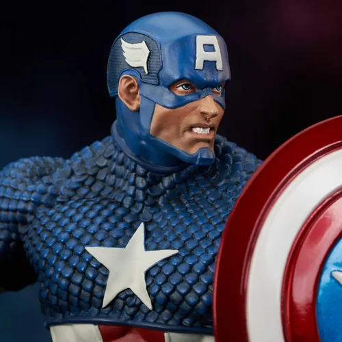 Vista 6 de Diamond Select Toys Marvel Comics: Capitán América busto de resina a escala 1:7, multicolor, 6 pulgadas