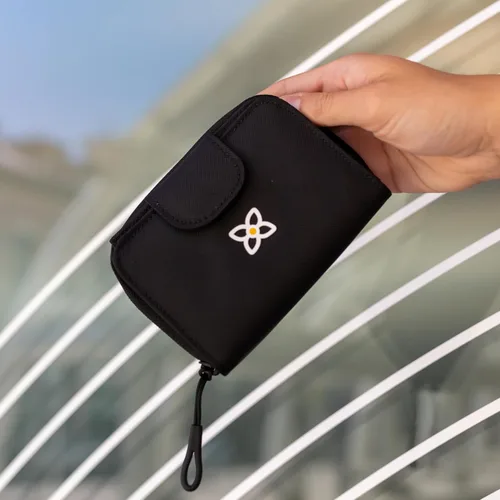 Vista 13 de Sherpani Barcelona, pequeña cartera de nailon plegable con bolsillo con cremallera para mujer, bolsa de viaje, protección RFID
