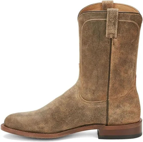Vista 3 de Tony Lama Monterey Desert Roper Botas de cuero de cabra occidental punta redonda para hombre - Ep3550