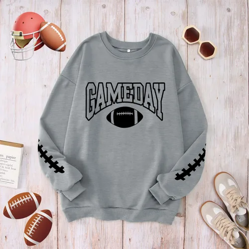 Vista 6 de FAYALEQ Football Gameday - Sudadera para mujer, camiseta de fútbol para mamá, camisetas para amantes del fútbol, camisetas gráficas de manga larga