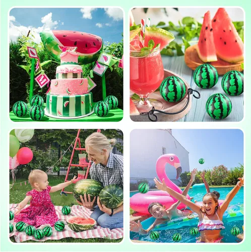 Vista 4 de 20 bolas de estrés a granel de 2.5 pulgadas de sandía para fiesta, mini bolas de espuma para aliviar el estrés, juguete sensorial con bolsas