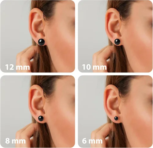 Vista 4 de 681011mm Black Pearl Stud Earrings for Women - 925 Sterling Silver Hypoallergenic Earrings Jewelry Gift