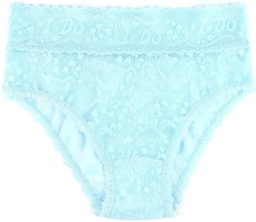 Vista 3 de hanky panky Bridal I DO Shimmer Lace High Rise Cheeky Brief (152441)