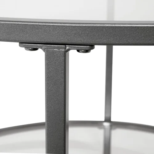 Vista 4 de Camber Elite - Juego de mesa auxiliar redonda de metal y vidrio, 35 pulgadas