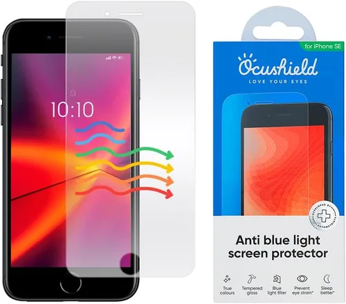 Vista 22 de Ocushield - Protector de pantalla de vidrio templado anti luz azul para iPhone 7 Plus iPhone 8 Plus - Protege tus ojos, reduce las migrañas