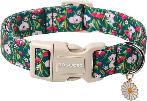 Vista 54 de DOGWONG Collar de Algodón para Perro, Collar para Perro de Cuadros Azules Resistente, Collar Suave y Duradero para Perro Macho, Lindo Collar de A