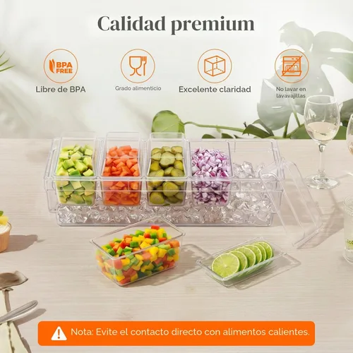 Vista 6 de Lifewit Contenedor refrigerado para condimentos con tapas individuales