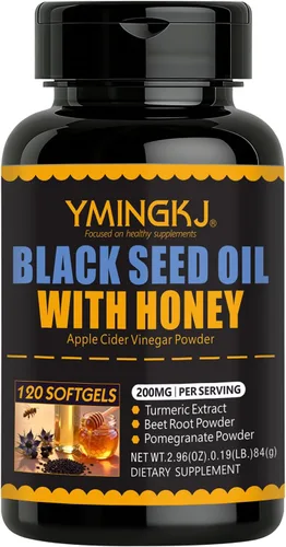 Vista 9 de Aceite de semilla de comino negro, vinagre de sidra de manzana, cúrcuma
