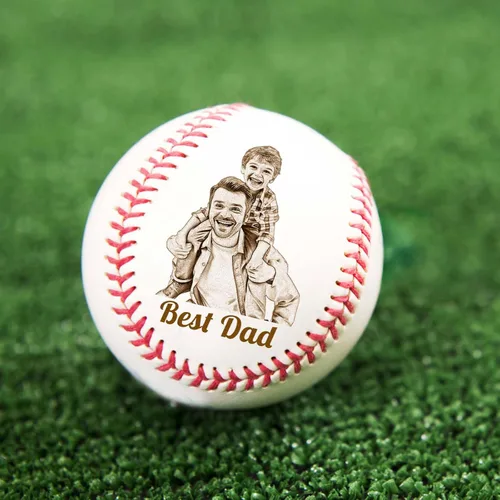 Vista 4 de Pelota de béisbol personalizada con nombre, foto y logotipo, bola grabada, regalos de béisbol personalizados para papá, niños, hijo mayor, jugador