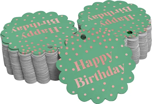 Vista 58 de Etiquetas de papel para colgar con texto en inglés «Happy Birthday» (50 unidades)