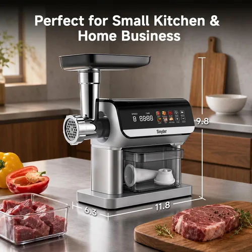 Vista 8 de Picadora de carne eléctrica 3500W con pantalla táctil Negro