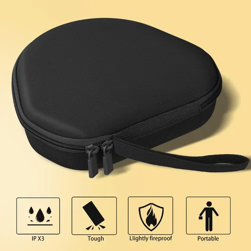 Vista 8 de co2CREA Funda rígida con modo de sueño, reemplazo para auriculares Apple AirPods Max inalámbricos de diadema (Funda negra)