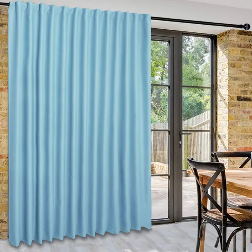Vista 73 de DWCN Cortina opaca divisora de privacidad para puerta corrediza de patio, cortinas térmicas extra anchas con pestaña trasera y bolsillo para barra