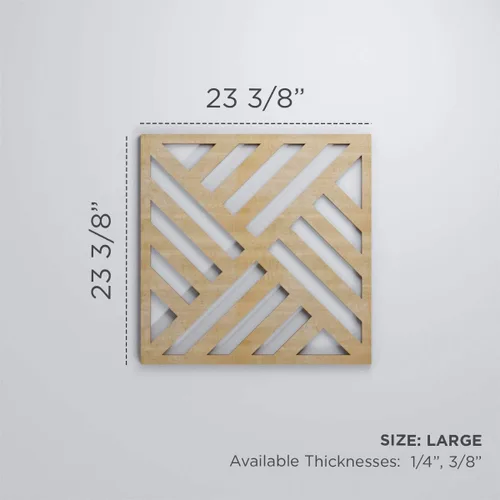 Vista 2 de 23 3/8"W X 23 3/8" H Large Allen Decorativos Paneles De Pared De Madera De Calado, Hickory