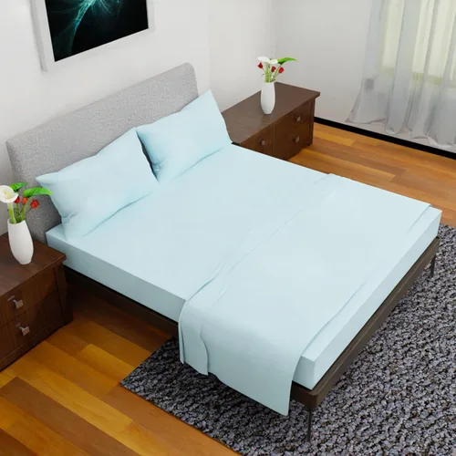 Vista 23 de Ropa de cama tamaño Twin - Juego de 3 piezas - Bolsillos profundos - Sábanas refrescantes - Suaves y cómodas para uso en todas las estaciones Aqua