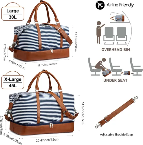 Vista 3 de S-ZONE - Bolso de mano de lona para mujer con correa de cuero sintética