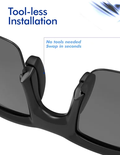Vista 4 de SAUCER Piezas de nariz de repuesto, almohadillas y orejeras, kit de goma compatible con Oakley Flak 2.0 Flak 2.0 XL Sunglass Kits de goma negra.
