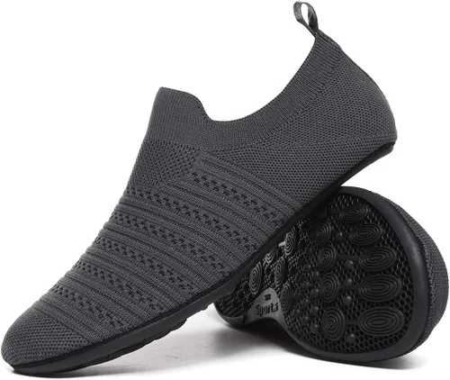Vista 21 de QZKDM - Pantuflas ligeras antideslizantes para casa, para ponerse sin ayuda, para caminar descalzo, para ejercicio en casa y yoga, para hombres