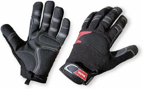 Vista 4 de WARN 91650 Protección para manos: Guantes de cabrestante de cuero sintético con refuerzo de Kevlar, grandes, negros, 1 par