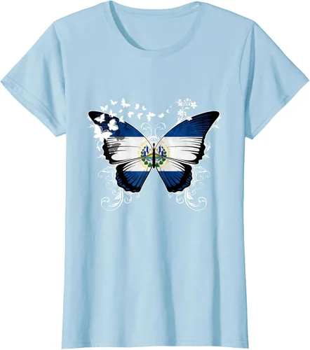 Vista 27 de Camiseta Salvadoreña Bandera El Salvador, Negro