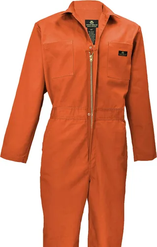 Vista 8 de Natural Uniforms Overol de sarga de manga larga con cremallera para hombre, resistente a las manchas y a las arrugas