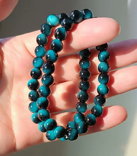 Vista 39 de Pulseras de triple protección con piedra de ojo de tigre de obsidiana negra con hematita para hombres y mujeres, pulsera de piedra curativa