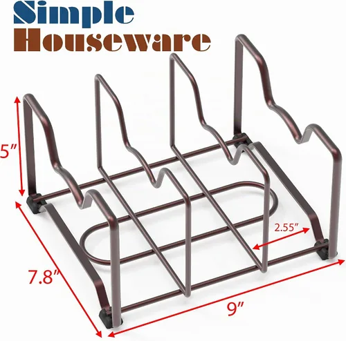 Vista 2 de Simple Houseware Organizador de artículos para el hogar de cocina, estante de despensa, bronce