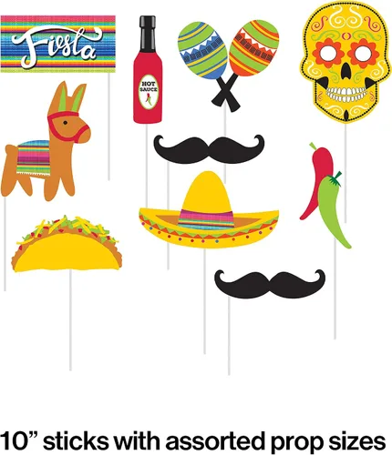 Vista 2 de Creative Converting Accesorios fotográficos de 10 piezas para fiesta, fiesta de Serape