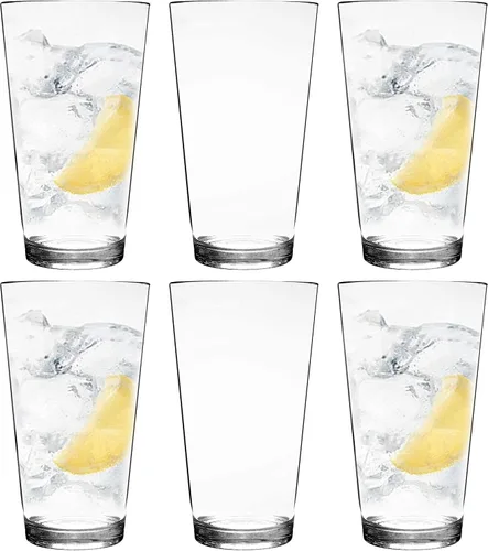 Vista 4 de Youngever Vasos de plástico transparente Bistro de 22 onzas, vasos de plástico reutilizables, vasos irrompibles, juego de 6