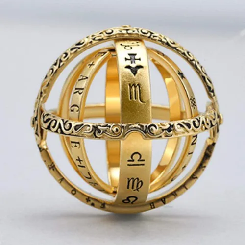 Vista 2 de Anillo de esfera astronómica punk creativo retro y punk para dedo cósmico joyería para pareja amante regalo de joyería de ciencia vintage mejor