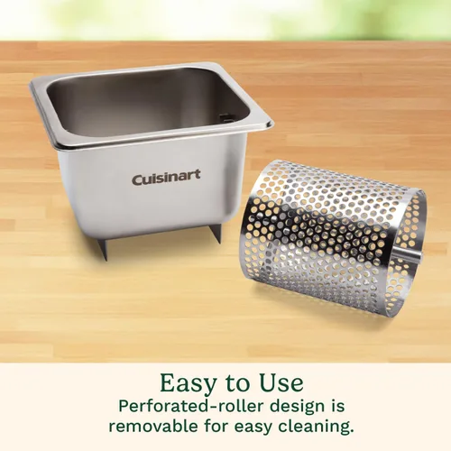 Vista 7 de Cuisinart Rueda de Mantequilla de Acero Inoxidable, Rodillo de Mantequilla con Fondo Elevado para Parrilla para Costra Dorada y Extensión Uniforme